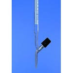 Bureta, BLAUBRAND®, clase AS, Boro 3.3, DE-M, llave de paso recta.  Boro 3.3. A DIN EN ISO 385. Ajustados por vertido  ́Ex ́. Con franja de Schellbach. Llave: Punzón de PTFE. Certificado de lote incluido. Longitud aprox. 800 mm. Volumen: 10 ml. División 0.02 ml. Límite de error +/- 0.020 ml. Precio x unidad.  Brand.